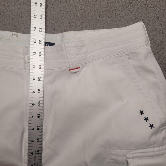 Polo Ralph Lauren Shorts Men 38 White Graphic Cargo Utility Pockets Twill Preppy - Picture 7 of 11